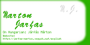 marton jarfas business card